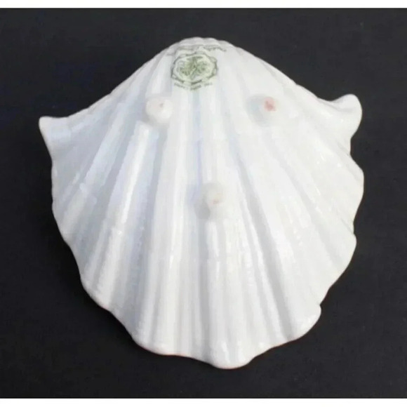 Vtg Oakley China Ltd Footed Sea Shell Trinket Dish Pink Flowers w/ Gold Trim - Picture 3 of 4